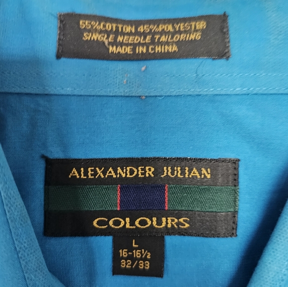 Mens Long Sleeve Dress Shirt Blue Size 16- 16.5 32/33 - Picture 3 of 3